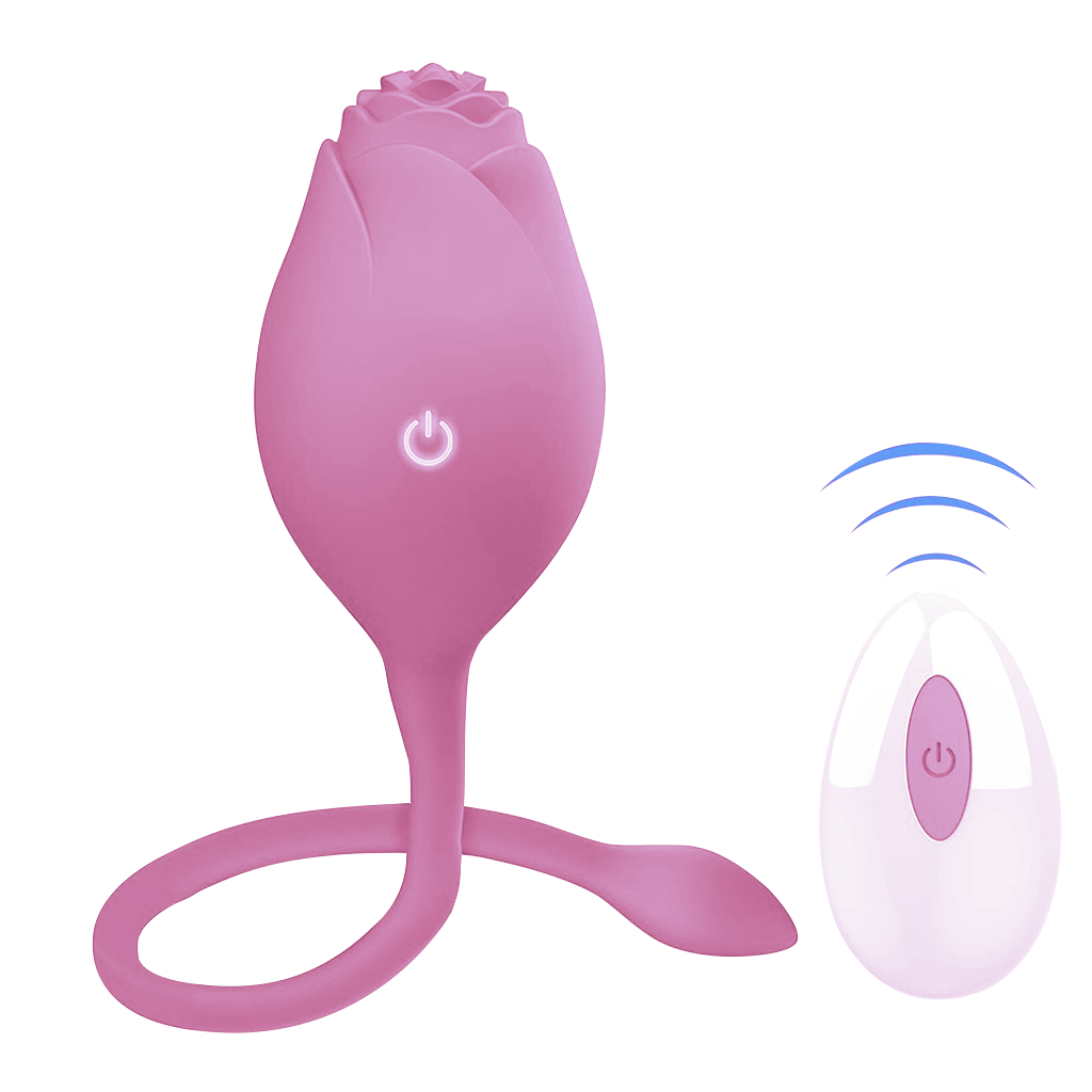 Remote Control Rose Vibrator in Purple/Pink-EROSREALM