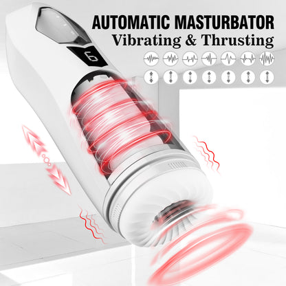 Tomahawk Waterproof Thrusting Vibrating Male Masturbator-EROSREALM