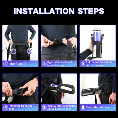 Buff - Waterproof Telescopic Sucking Vibration Masturbation Cup With Strap On Harness-EROSREALM