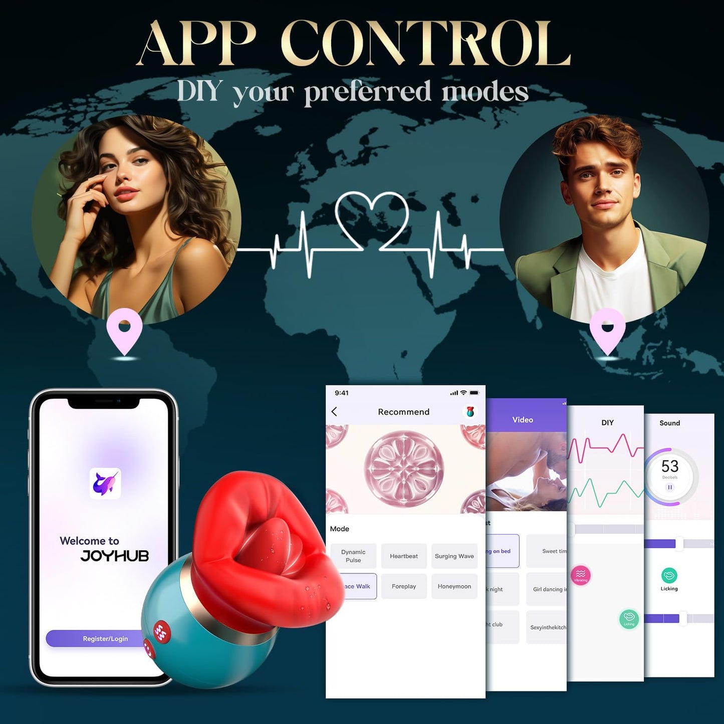 3in1 App Remote Control Big Mouth Vibrator With 360° Tongue Licking & Sucking & Vibrating-EROSREALM