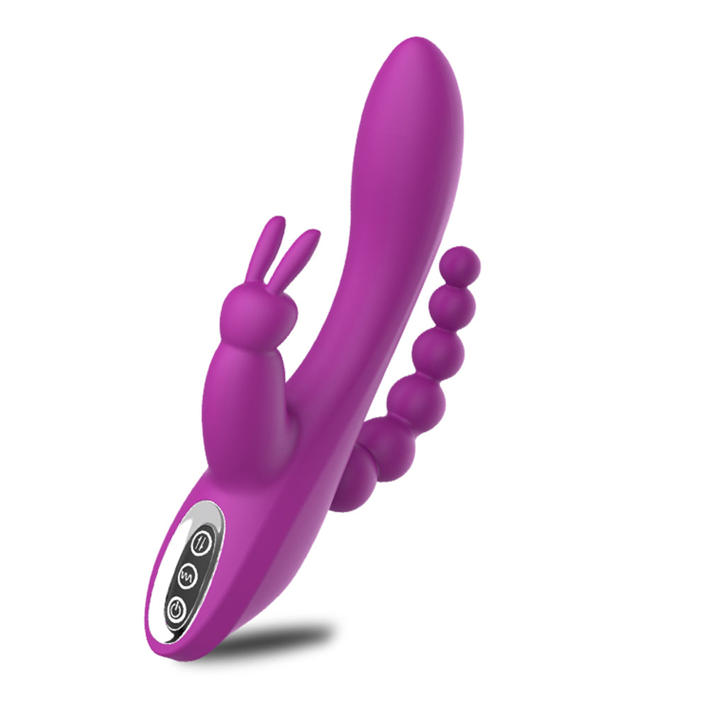 G Spot Dildo Rabbit Vibrator 3-in-one function Vibration Waterproof-EROSREALM