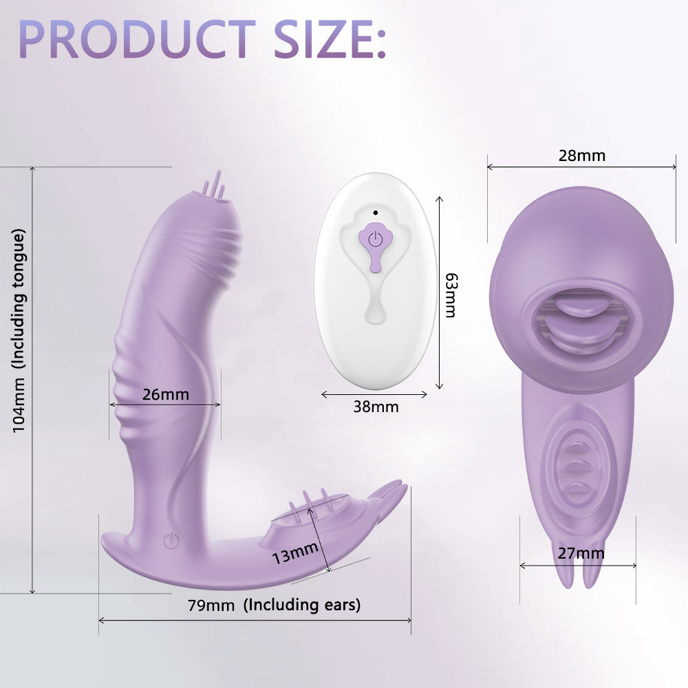 3-in-1 Remote Control Wearable Tongue-licking Panty Vibrator-EROSREALM