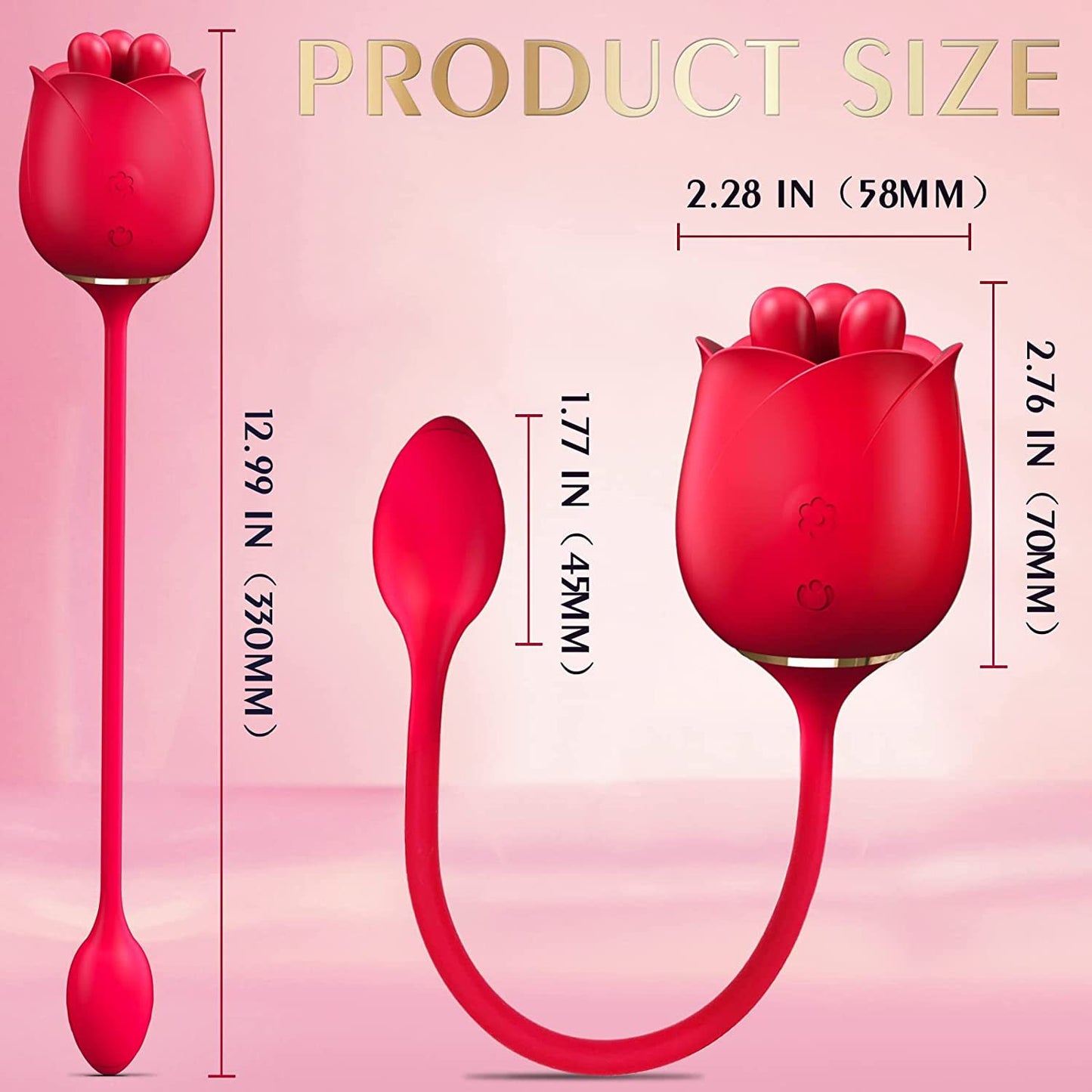 S475-3 Three Pistils Rose Toy With Vibrating Bud-EROSREALM