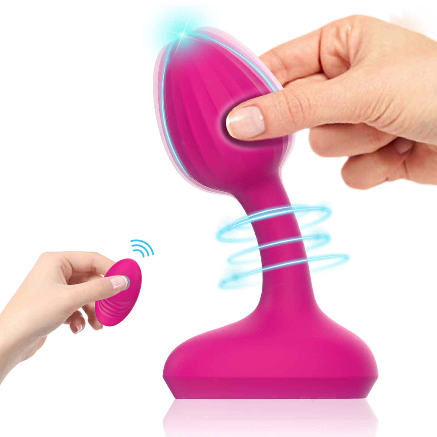 Wireless Remote Control Mushroom Head Vibrating Anal Plug-EROSREALM