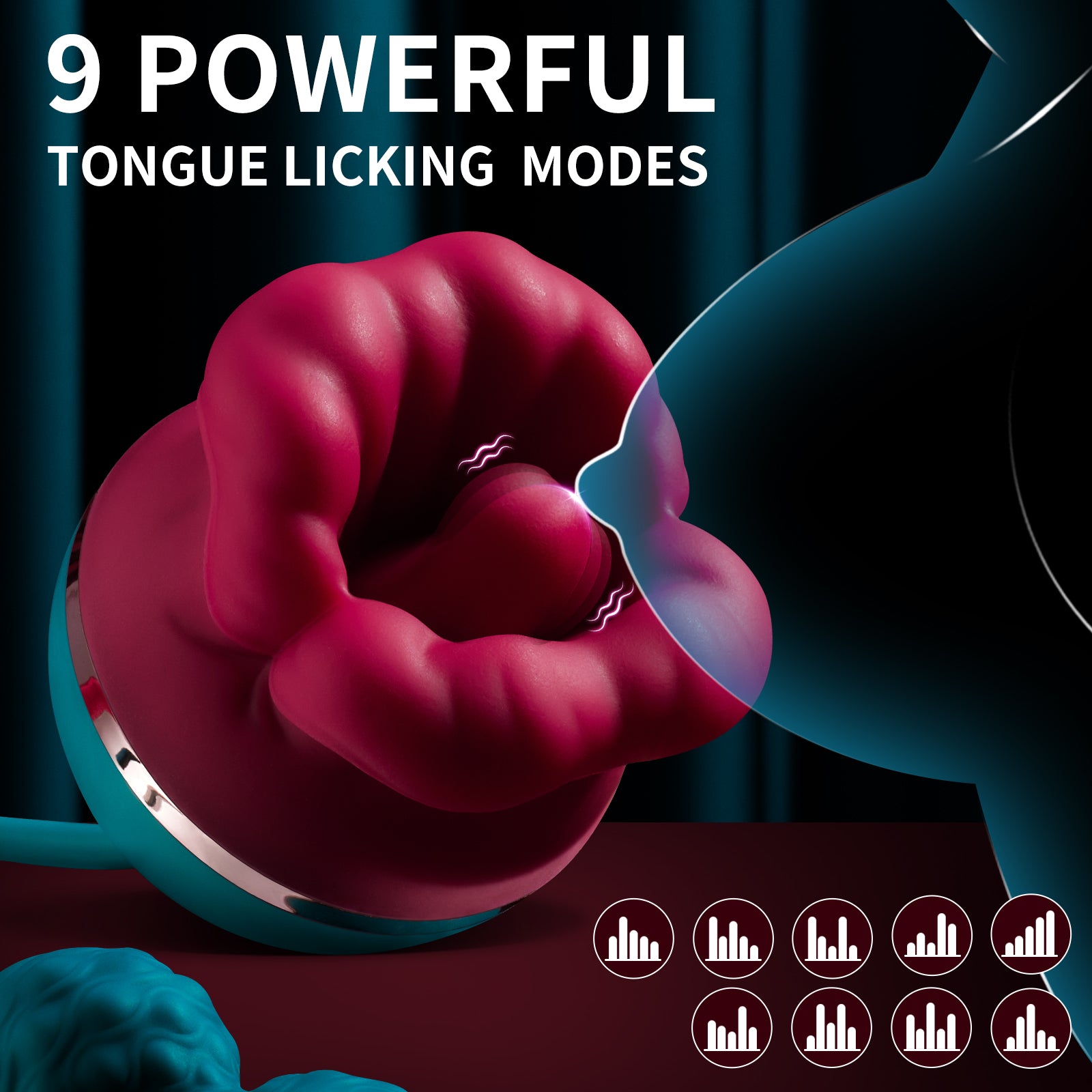 Hedda Tongue-licking Rose Clit Stimulator & Egg Vibrator-EROSREALM