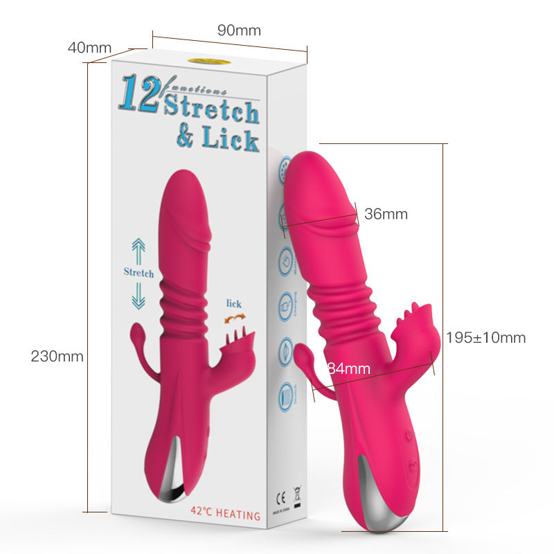 3-in-1 Heating Thrusting Tongue-licking Vibrator-EROSREALM