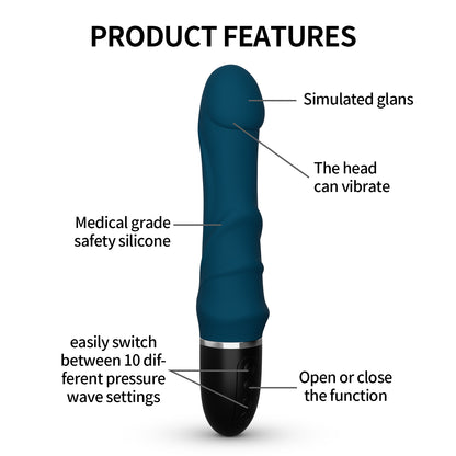 Handheld 10 Frequency Strong Shock Wand Vibrator-EROSREALM