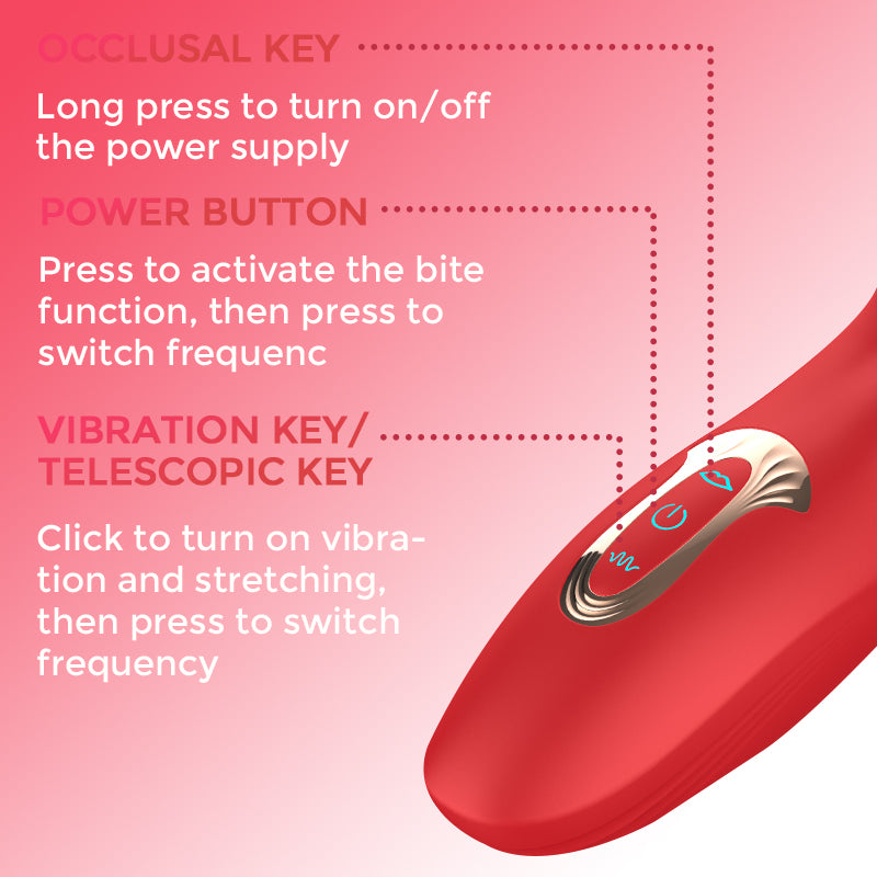 Rose Pistil Kiss - Bitting Clit Stimulator & Telescopic Vibrator-EROSREALM