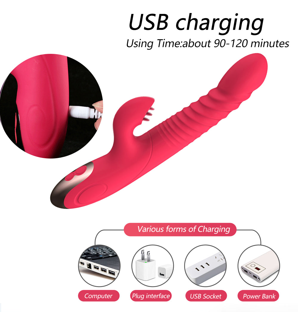 Heating Dildo Vibrator 10 Modes G Spot Vagina Massager-EROSREALM