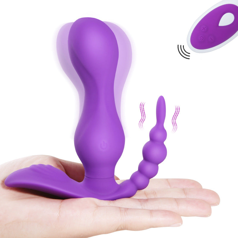 Double Head Silicone Vibrator with Remote Control-EROSREALM