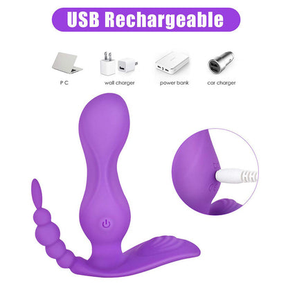 Double Head Silicone Vibrator with Remote Control-EROSREALM