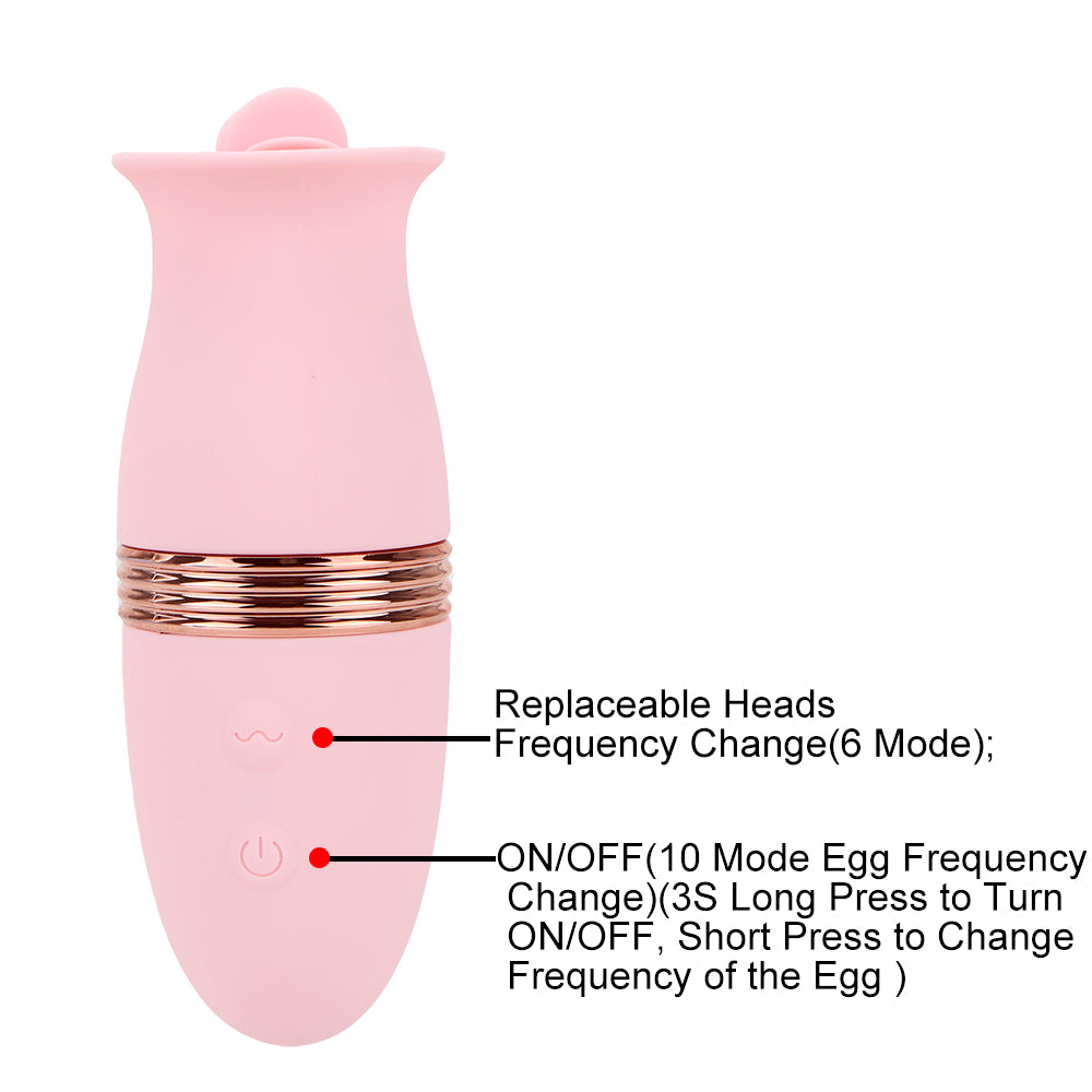 Tongue Licking Jumping Eggs Clitoris Stimulator Nipple Sucker Vibrator-EROSREALM