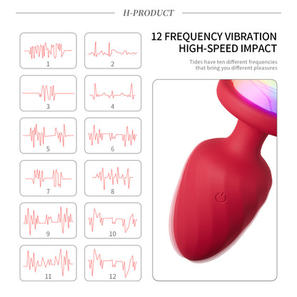 12 Frequency Strong Shock Luminous Rose Anal Vibrator-EROSREALM