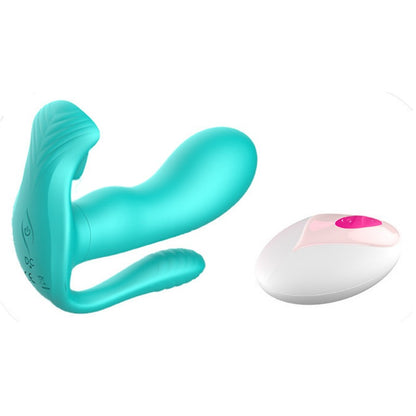 Remote Control Wearable Tongue Licking Double Penetration Vibrator-EROSREALM