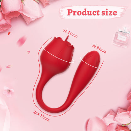 Lilith 2-in-1 Tongue-licking Rose Vibrator-EROSREALM