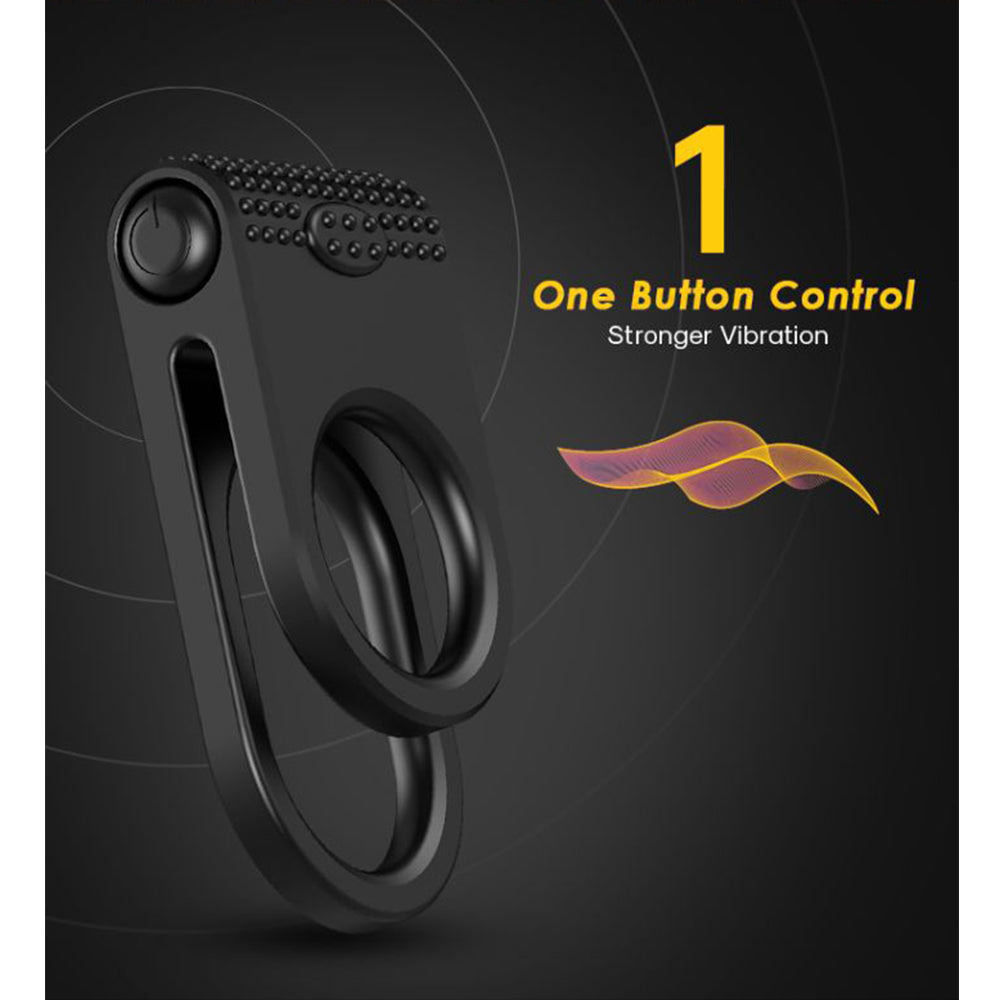 Silicone Vibrator Penis Ring Cock Ring Sex Toys For Men Erection Dual Ring-EROSREALM