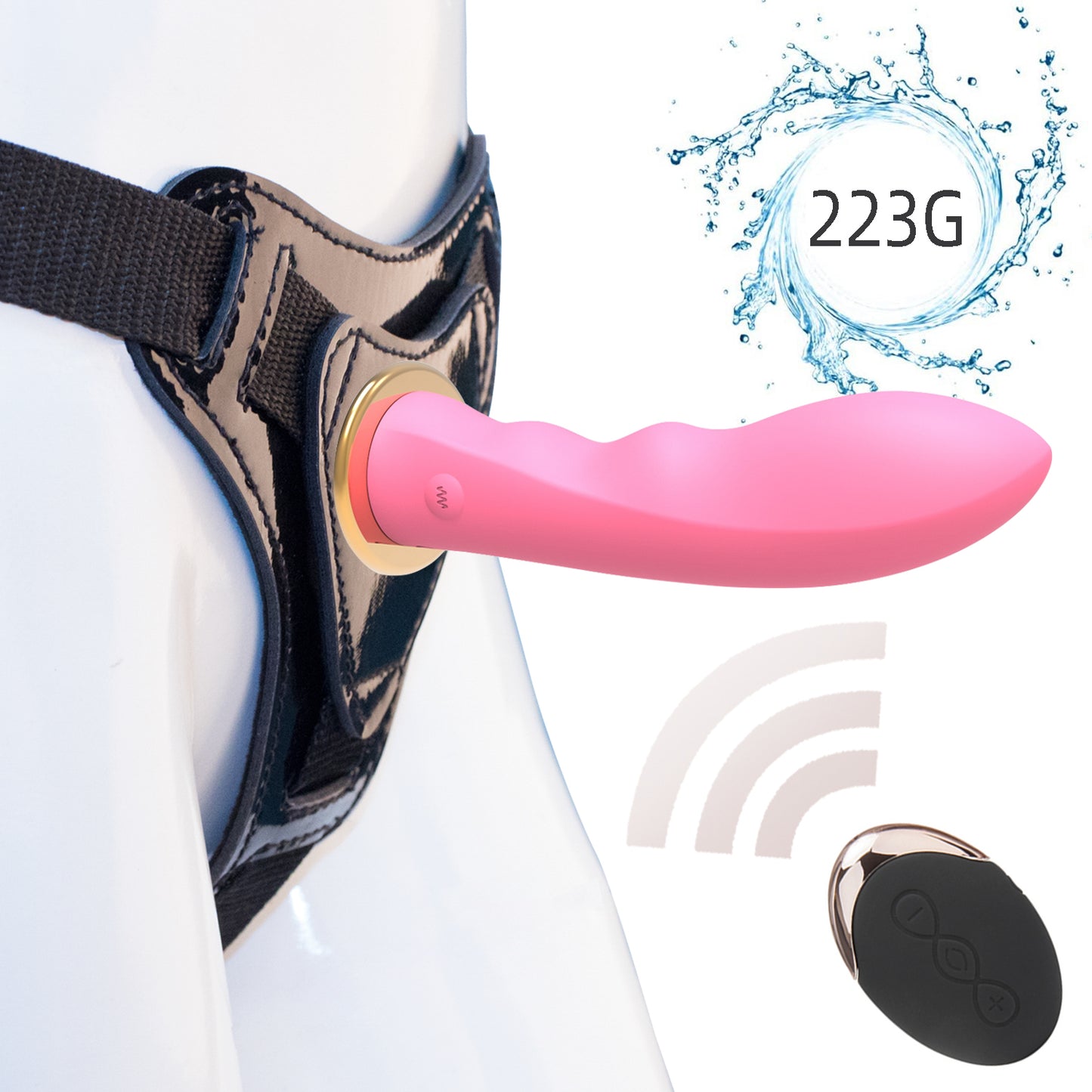 Wireless Remote USB Rechargeable Strap On Dildo-EROSREALM