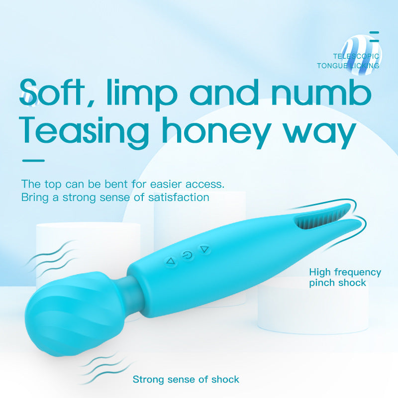 2-in-1 Wand Vibrator Clit Nipple Stimulator-EROSREALM