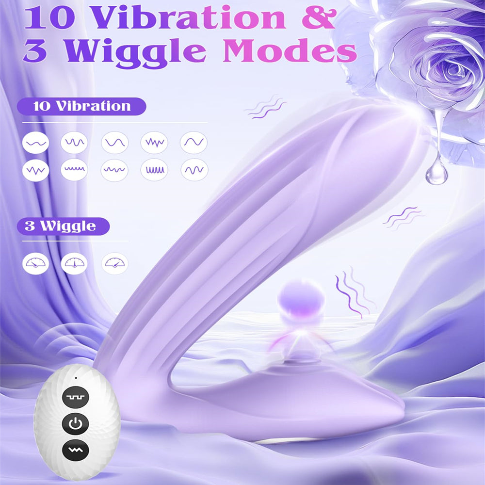 Wearable G Spot Dildo Vibrator Panty Butterfly Clitoral Vibrators With Remote Control 10 Vibration 3 Wiggle Modes-EROSREALM