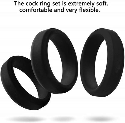 6 Different Size Cock Rings - Premium Grade Soft Silicone Penis Rings-EROSREALM