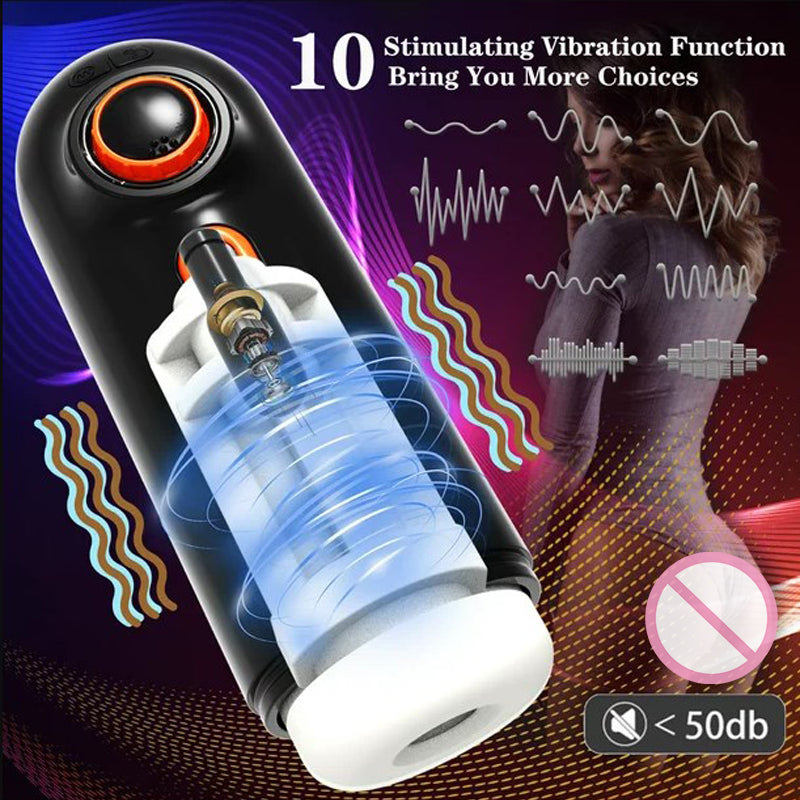 6 In 1 Automatic Telescopic Suction Heating Voice Masturbation Cup Auto Sucker for Men-EROSREALM