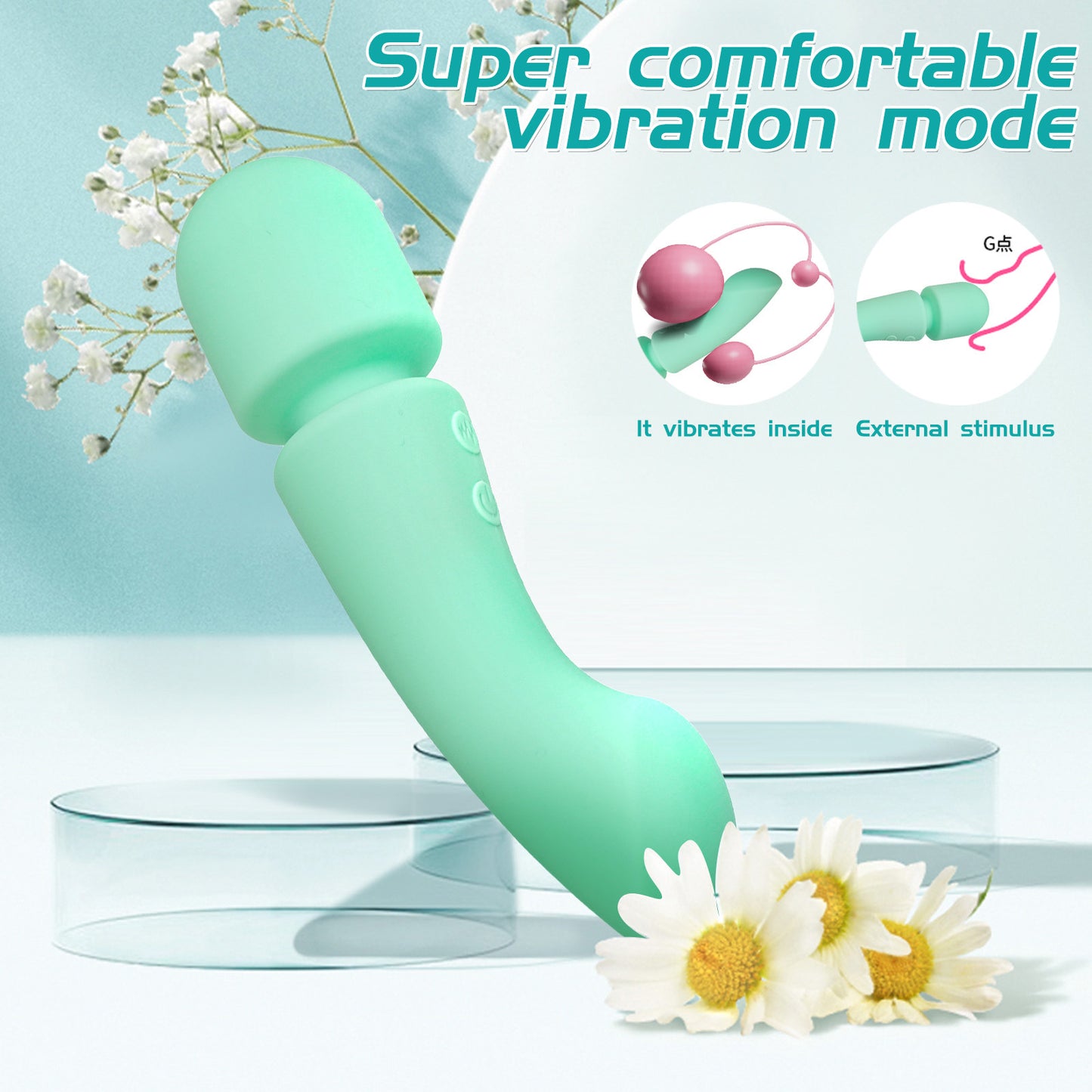 Double-ended Silicone Wand Vibrator-EROSREALM