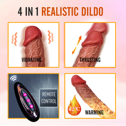 R01 Realistic Liquid Silicone Vibrating Dildo-EROSREALM