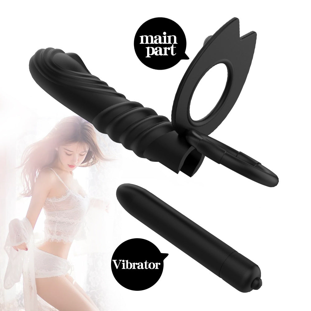 Vibrating Double Cock Rings Vibrator For Couples-EROSREALM