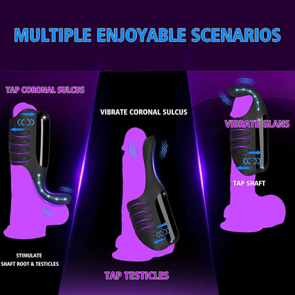 3 Motors Tapping & Vibrating Glans And Penis Trainer-EROSREALM