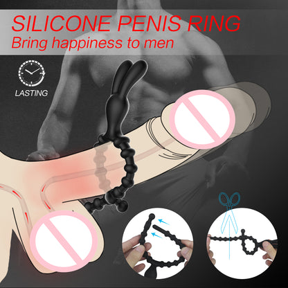 Rabbit Adjustable Cock Ring Delayed Ejaculation Ring-EROSREALM