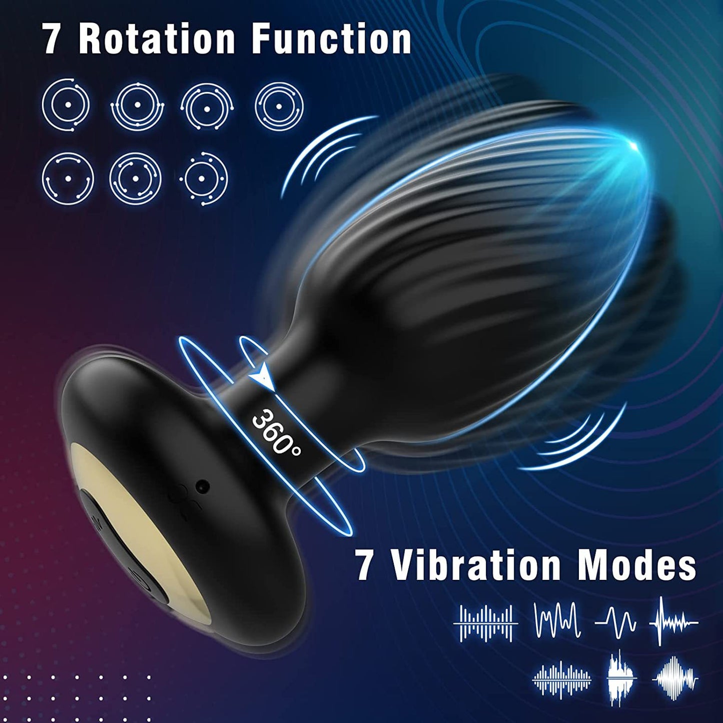 Noah - Wireless Remote Control Rotating & Vibrating Male Prostate Massager-EROSREALM