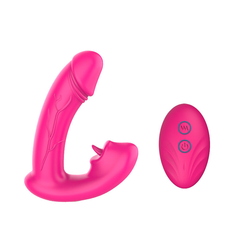 Wireless Remote Control Tongue Vibrator Wearable Vibrating Dildo-EROSREALM