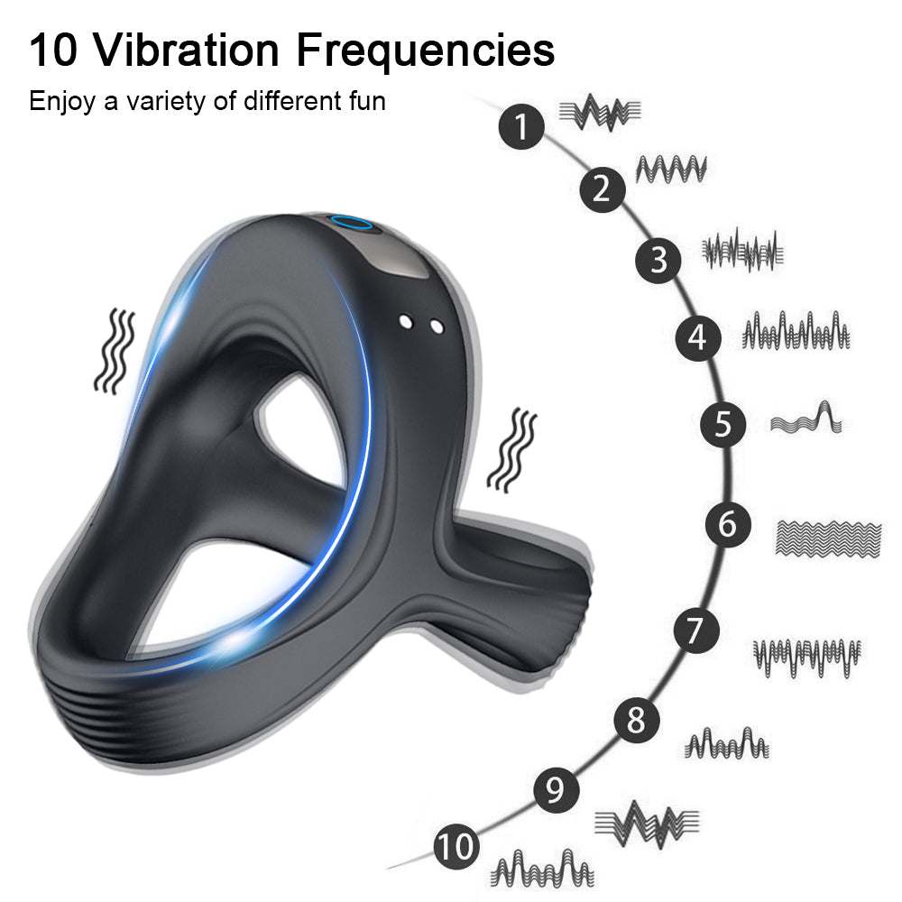 10 Speeds Male Penis Vibrating Cock Ring Vibrator Sex Toys For Men-EROSREALM