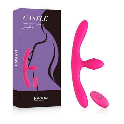 Silicone Double Headed Vibrator Penis Massager Anal Plug With Remote Control-EROSREALM