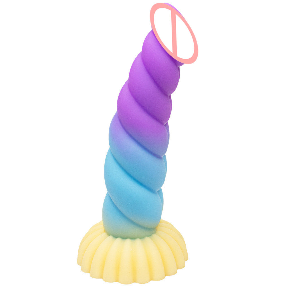 Colorful Braid Dildo Vibrator Liquid Silicone Anal Plug-EROSREALM