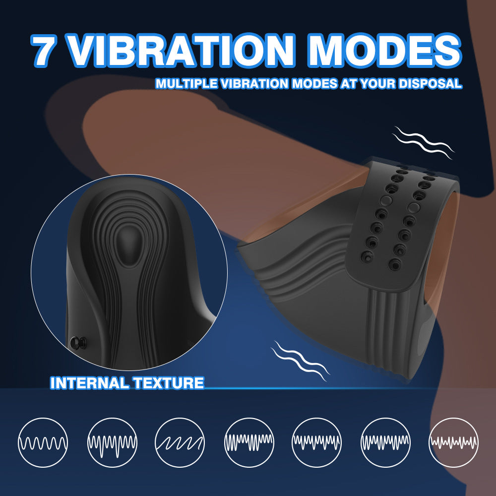 Flexible Adjustment 7 Vibration Modes Penis Masturbator-EROSREALM