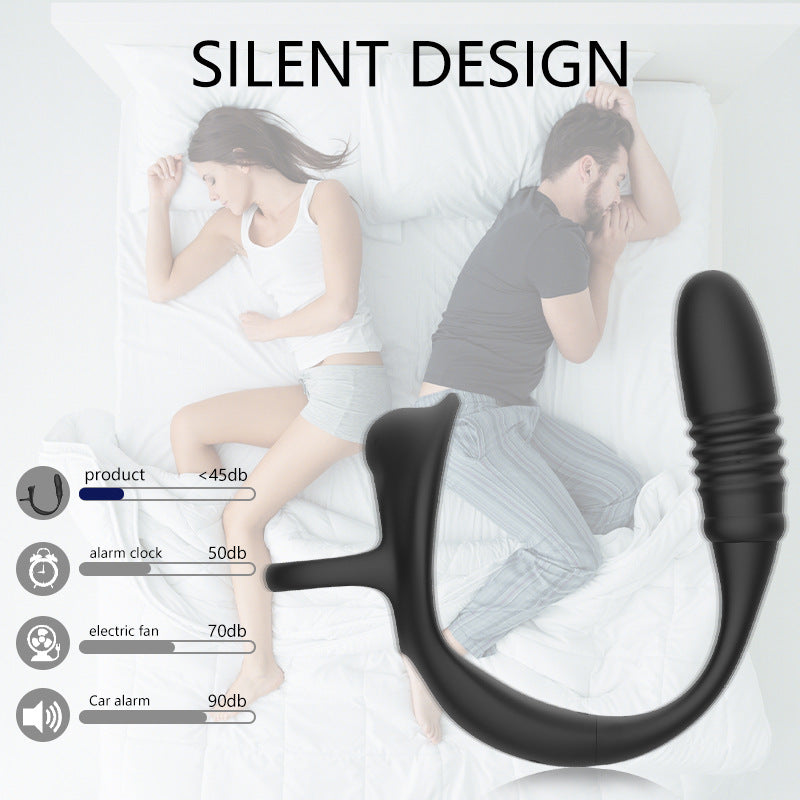 2 In 1 Wearable Telescopic Double-ring Prostate Massager Wireless Remote Control-EROSREALM