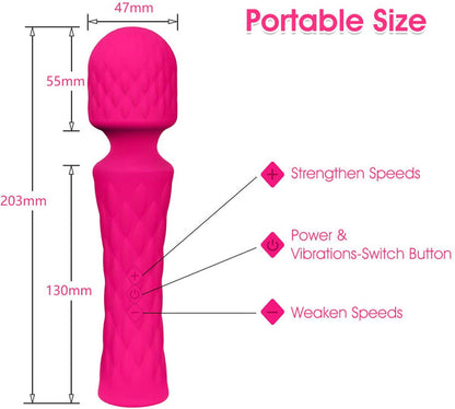 10 Modes Magic Wand Clit Vibrator Nipple Massager-EROSREALM