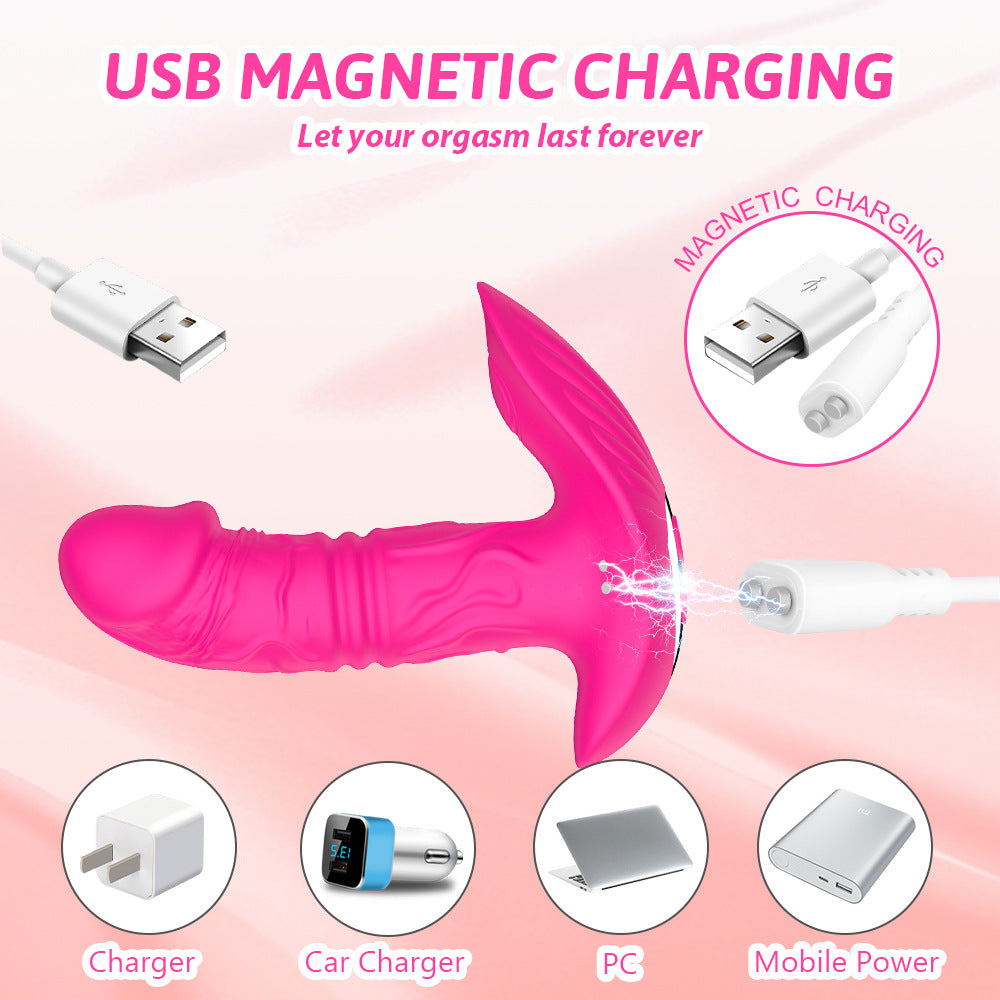 App Remote Control 2-in-1 Tapping & Thrusting Panty Vibrator-EROSREALM