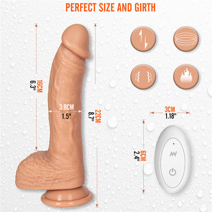 F19 Three Sizes Warming Thrusting Swinging Vibrating Dildo-EROSREALM