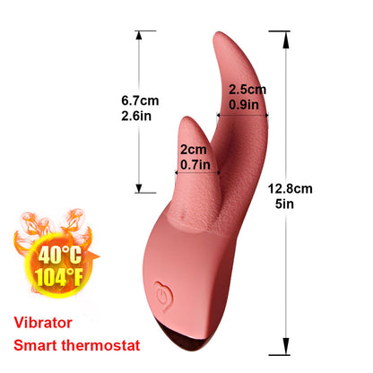 Double Tongue Heating And Licking Vibrator-EROSREALM