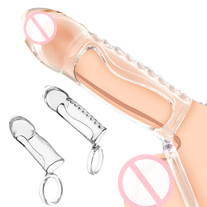 Crystal Cock Ring Penis Sleeve Extension Enlargement Delay Ejaculation Male Sex Toys-EROSREALM