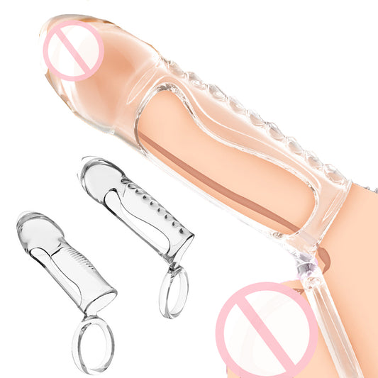 Crystal Cock Ring Penis Sleeve Extension Enlargement Delay Ejaculation Male Sex Toys-EROSREALM