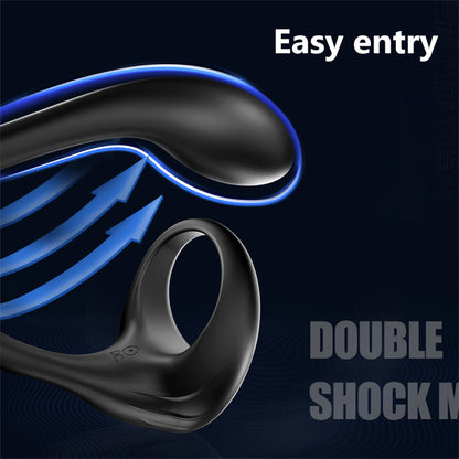 Wireless Remote Control Vibrating Prostate Massager With Penis Ring-EROSREALM