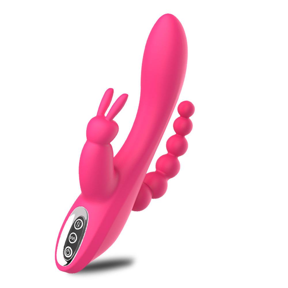 G Spot Dildo Rabbit Vibrator 3-in-one function Vibration Waterproof-EROSREALM