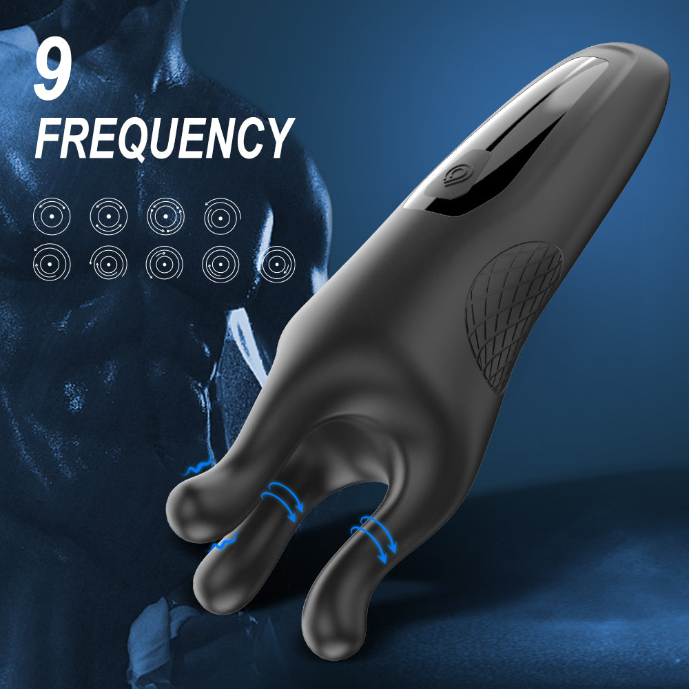 S364 Trident Rotating Vibrating Penis Massager-EROSREALM