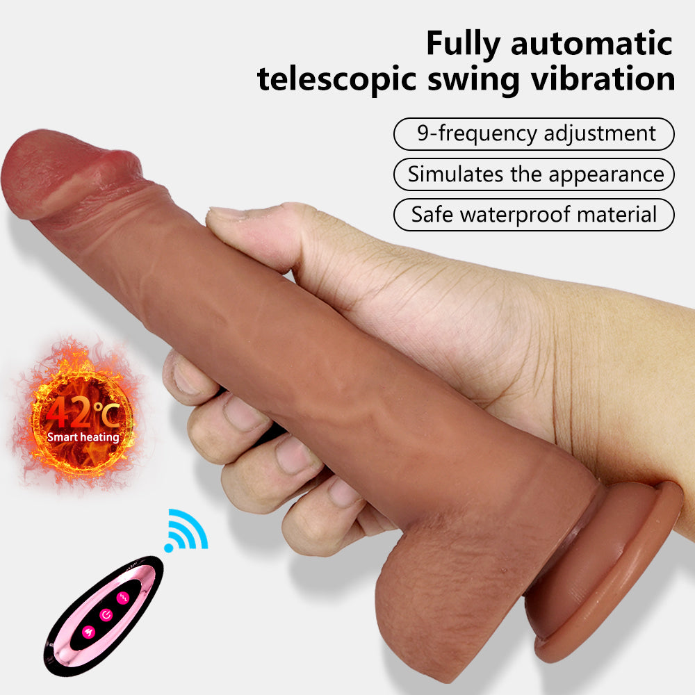 Heating Retractable Rocking Vibrating Dildo-EROSREALM