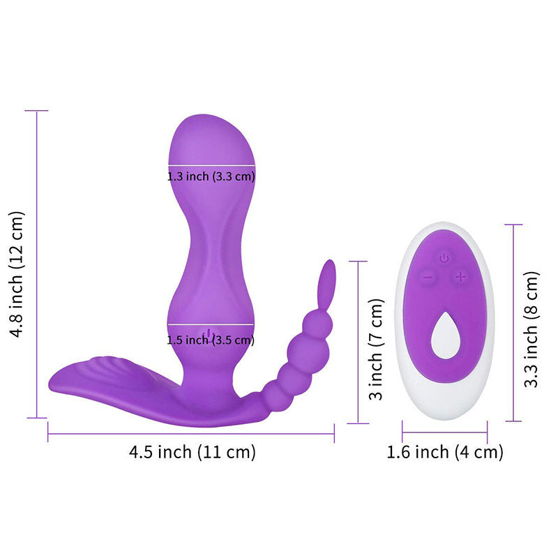 Double Head Silicone Vibrator with Remote Control-EROSREALM