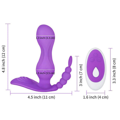 Double Head Silicone Vibrator with Remote Control-EROSREALM