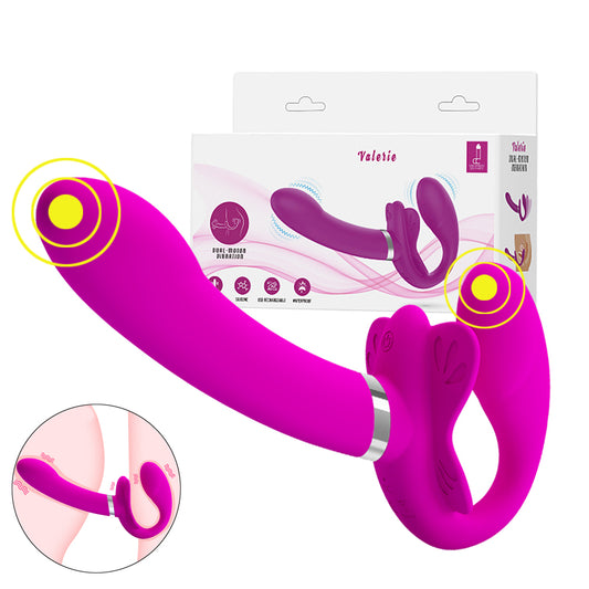 12 Speed Vibrating Strapless Strap-on Dildos Vibrators For Women-EROSREALM